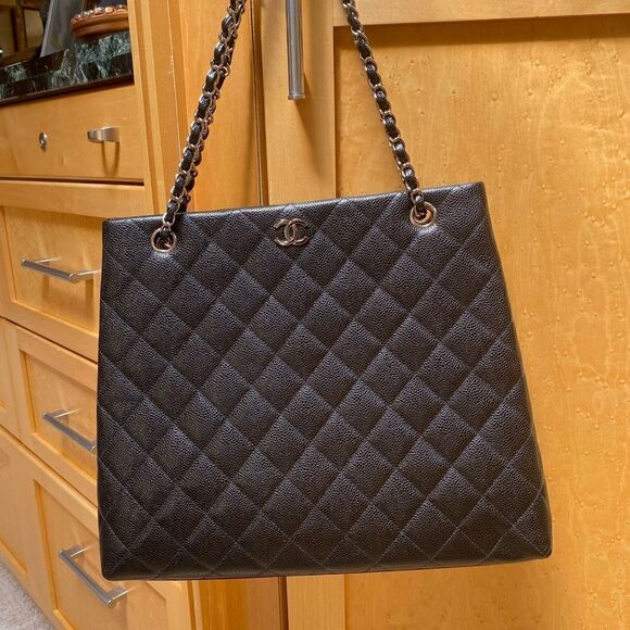 EUC Vintage CHANEL Black Bag with Silver Hardware - Picture 10 of 15